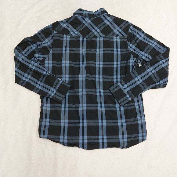 MMA Elite Long Sleeve Button Up Men's Size Large Blue Plaid Shirt Pride & Honor - Picture 8 of 8
